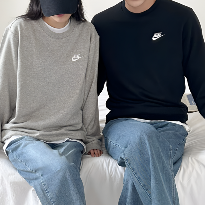 나이키 맨투맨 긴팔 티셔츠 로고 남성 여성 남녀공용