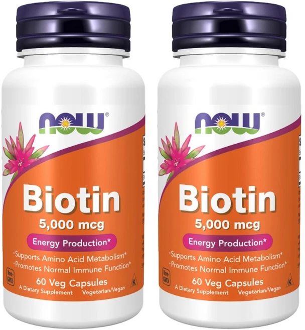 나우푸드 비오틴 5000mcg 베지 캡슐, 60정, 2개 - 쿠팡