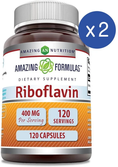 어메이징 뉴트리션 리보플라빈 400mg 캡슐 Amazing Nutrition Riboflavin, 2개, 120정 - 쿠팡