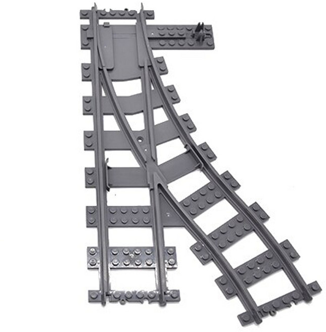 요고요 블록 기찻길 철도 레일 기차 트랙 [낱개판매상품], 스위치 트랙 (왼쪽 갈림길), 1개