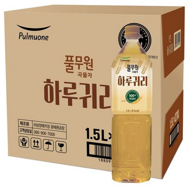 풀무원샘물 하루귀리 곡물차, 1.5L, 12개