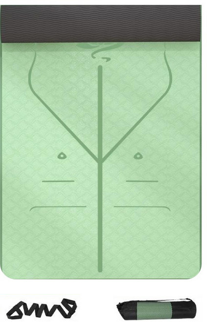 코믈리 센터라인 요가매트세트, 내츄런그린