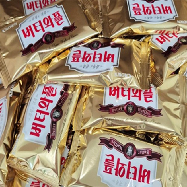 크라운 버터와플 달콤한 간식 개별포장 대용량 40개, 19.75g