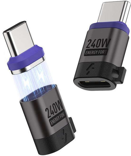 240W 마그네틱 충전 젠더 케이블을 자석 초고속 충전 케이블로 전환 C단자 입력 C단자 출력 수직형 및 L자형, 1개, 세로수직형