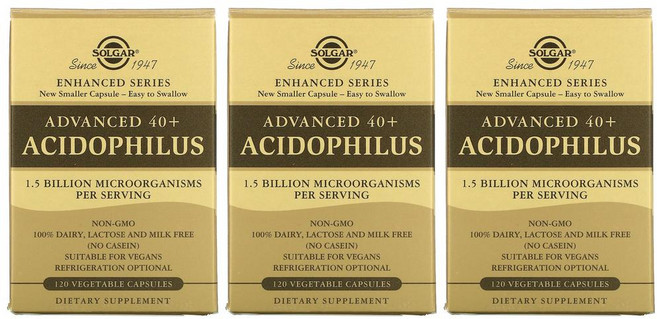 [2+1] Solgar 솔가 락토바실러스 120정 유산균 프로바이오틱스 15억CFU 애시도필러스 비피도박테리움 베지캡슐 솔땡 고약사 약들약 3개