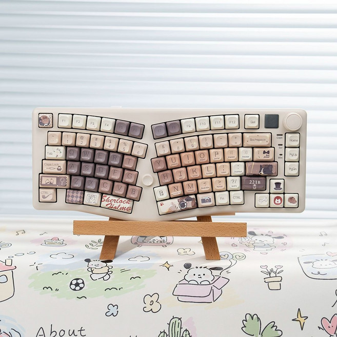 LEOBOG A75 alice 엘리스 배열 인체공학 기계식 키보드 3모드 무선, MMD공주축V4 리니어38g, Alice75페퍼화이트+DMA울형사팀