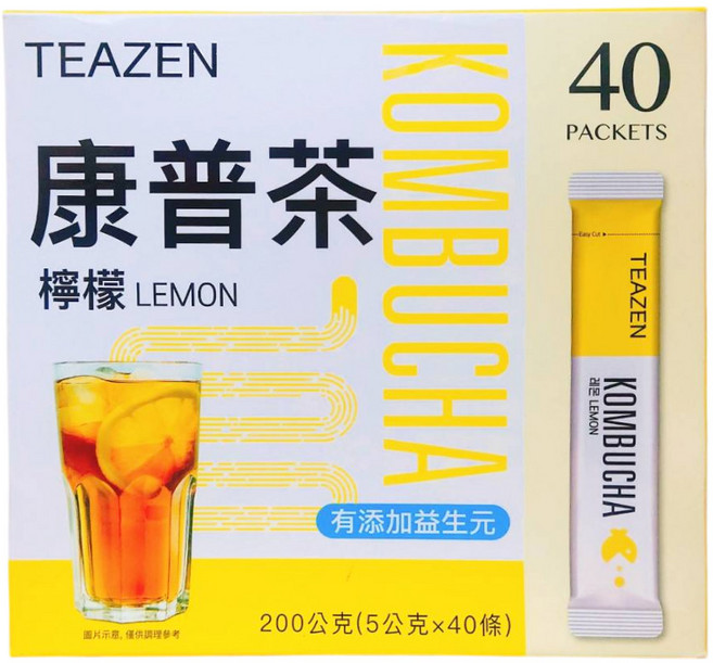 TEAZEN 康普茶 檸檬風味 40包, 200公克, 40, 5公克
