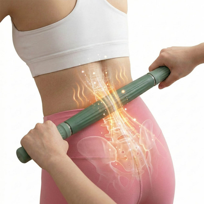 헬스발란스 티타늄 지압 마사지스틱 롤러 안마봉 풀링바 마사지봉, 딥퍼플, 1개