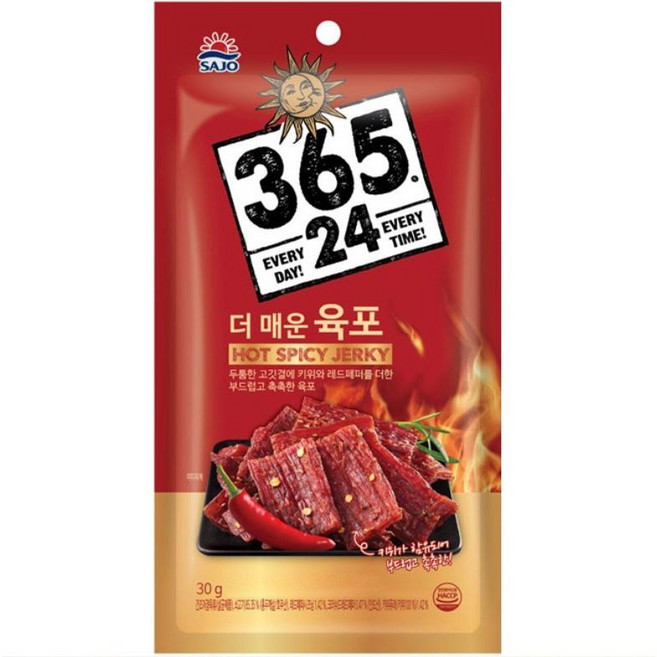 사조해표 더 매운 육포 30g, 30개