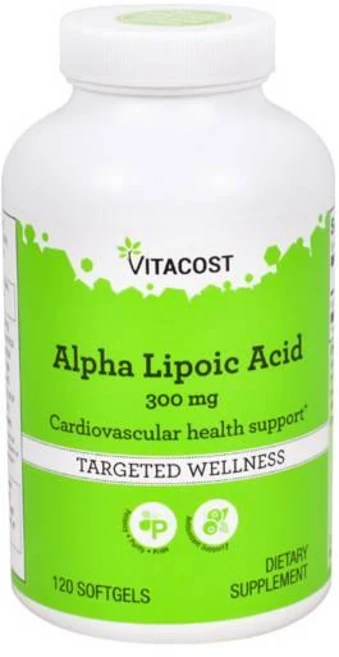 비타코스트 알파리포산 300mg 소프트젤 Vitacost Alpha Lipoic Acid, 1개, 120정 - 쿠팡
