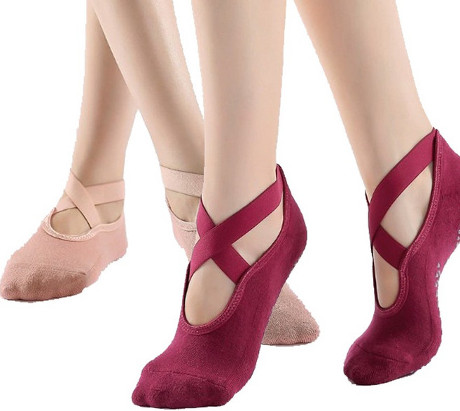 프레페리토 논슬립 필라테스 요가 양말 2켤레 혼합 세트