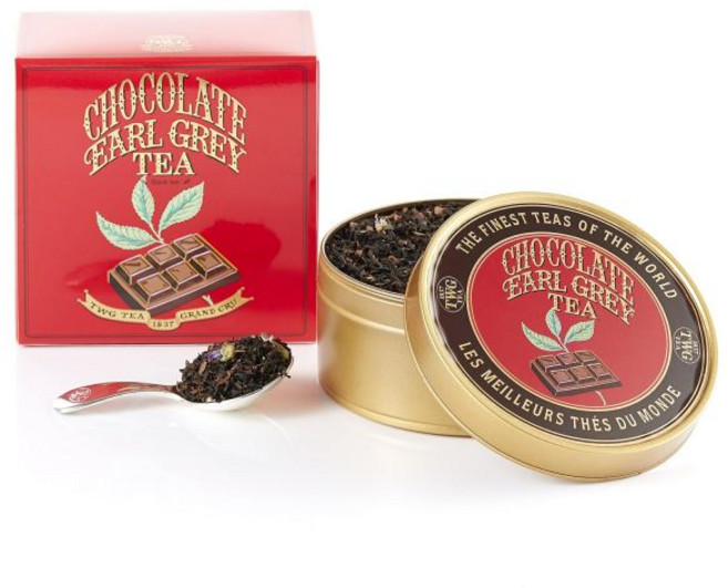TWG 티 | 초콜릿 얼그레이 홍차 코코아 허스크 & 베르가못 캐비어 틴 100g 선물 세트, 1개, 1개