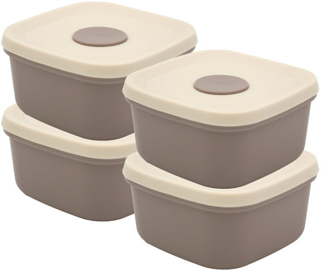 네오실리 라이스실리팩 국산 프리미엄 실리콘 냉동밥용기, 300ml 소프트초콜릿, 4개