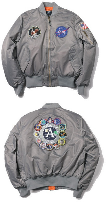 남성 항공 자켓 야구 점퍼 가을 겨울 MA1 폭격기 재킷 NASA 아폴로 아메리칸 알파
