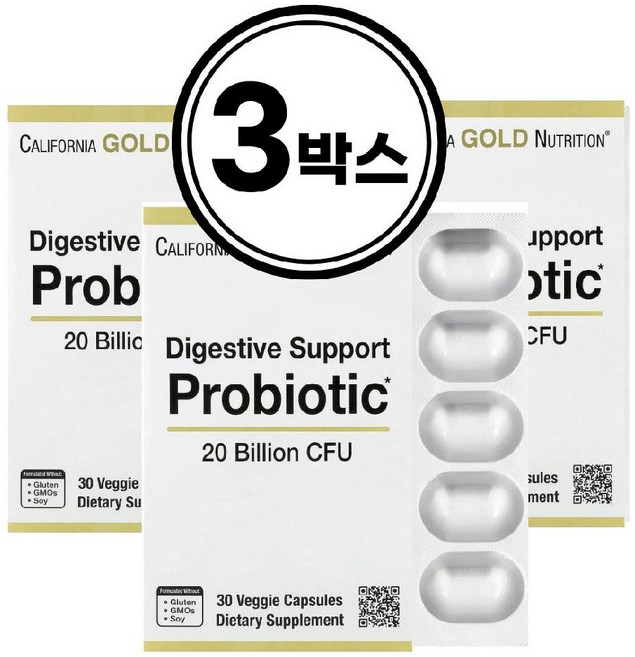 (3박스) CGN 200억 유산균 30캡슐 락토바실러스람노서스GG 프로바이오틱 프리바이오틱 혼합물 고약사유산균, 30