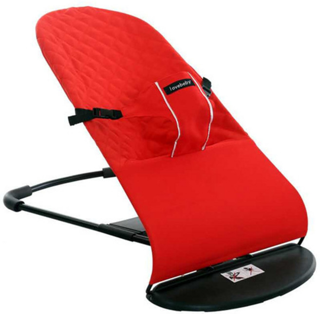 DIU 嬰兒搖搖椅哄娃哄寶寶哄睡搖籃躺椅可摺疊可調節搖搖椅安撫椅, 1件, 紅色菱形款:如圖