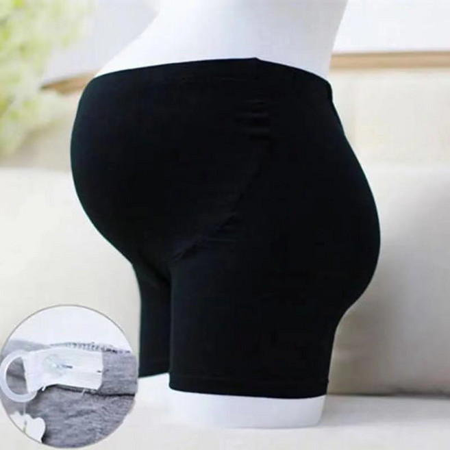 孕婦托腹調節褲 七分褲 長褲, 1個, 黑孕婦托腹安全褲【單條】L