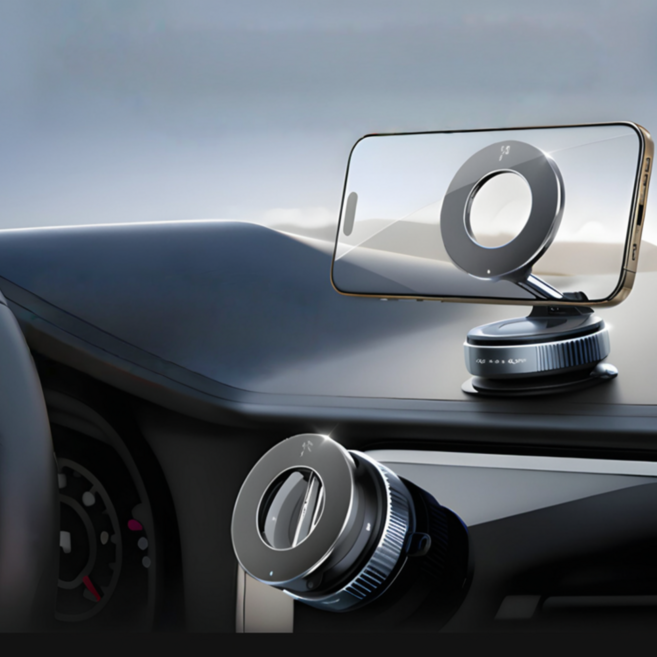 아카론 진공흡착 핸드폰 거치대, 블랙, 1개