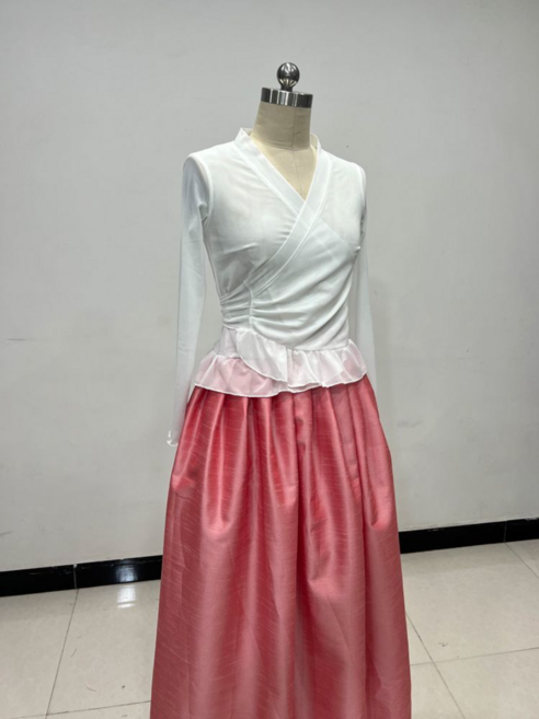 한국무용 연습복 상의 시스루 댄스 블라우스 5가지 색상, 화이트