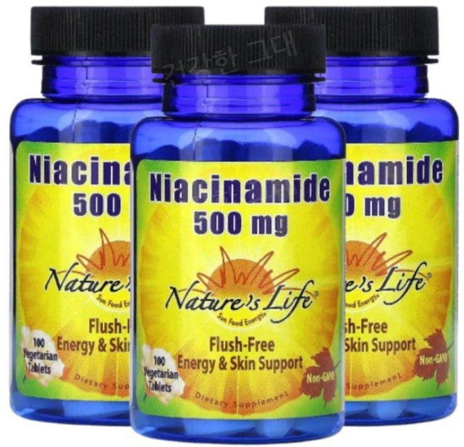네이처스라이프 나이아신 아마이드 아미드 500mg 100정 3개 니아신 비타민b3 - 쿠팡