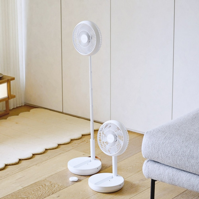 모드에버 무선 BLDC 폴더블 스탠드 선풍기, MLS-FF001, 화이트