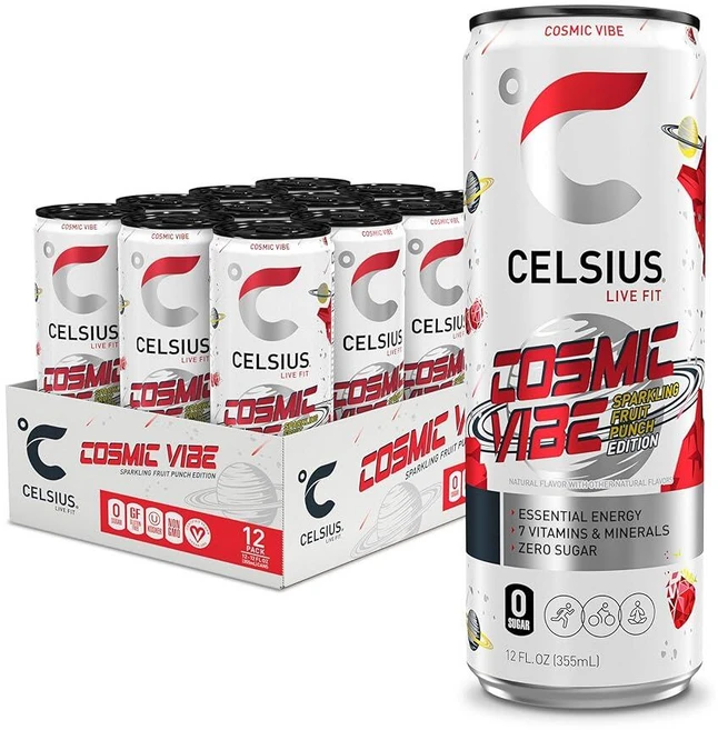 CELSIUS 자몽 멜론 녹차 무탄산 피트니스 음료 무설탕 261581, 코스믹 바이브, 355ml - 쿠팡