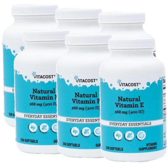 비타코스트 내추럴 비타민E 400IU Vitacost Natural Vitamin E, 6개, 250정 - 쿠팡
