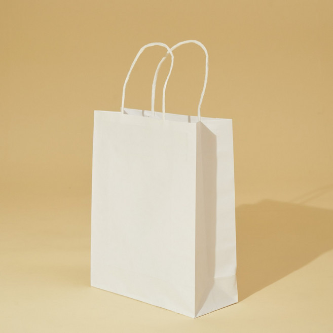 牛皮紙禮品袋 送禮專用包裝, 4K-白色, 25個
