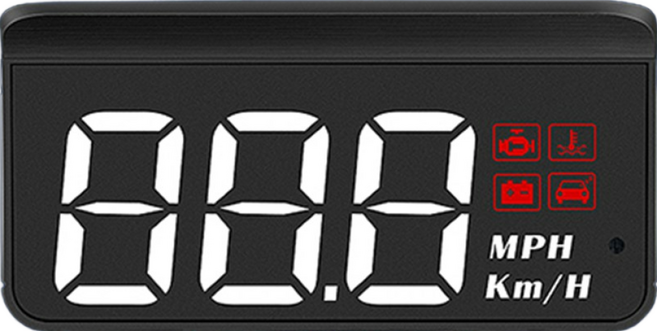 領先者 M3 白光大字體 HUD OBD2多功能抬頭顯示器 車速水溫電壓即時顯示, 1套, OBD2系統