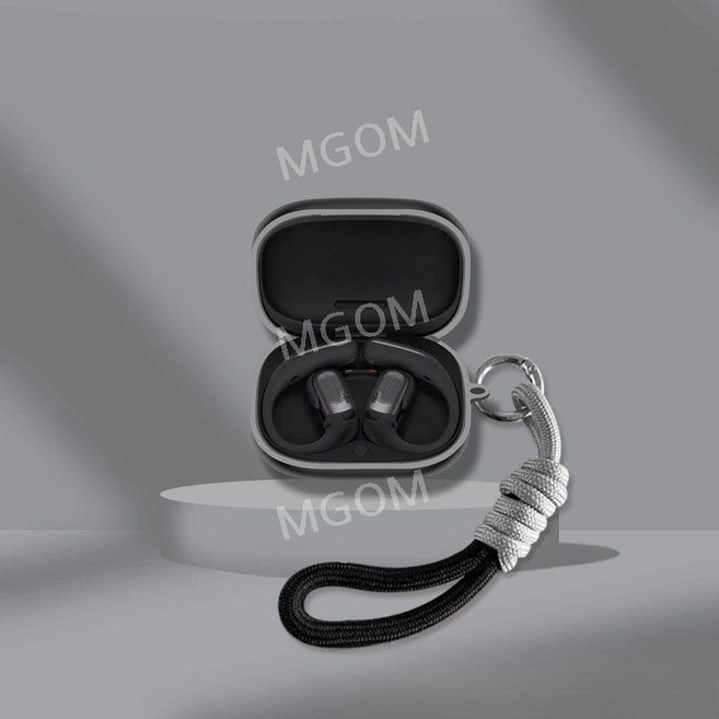 SHOKZ 오픈핏 프로 케이스 호환 샥즈 OpenFit Pro 보호 커버 블루투스 이어폰, OPENFIT PRO(2026), 블랙+블랙스트랩