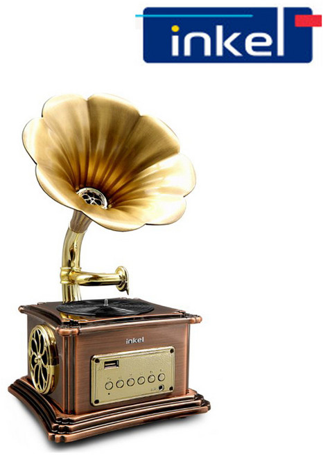 인켈 레트로 블루투스 오디오 스피커, IK-BT109, 메탈브라운