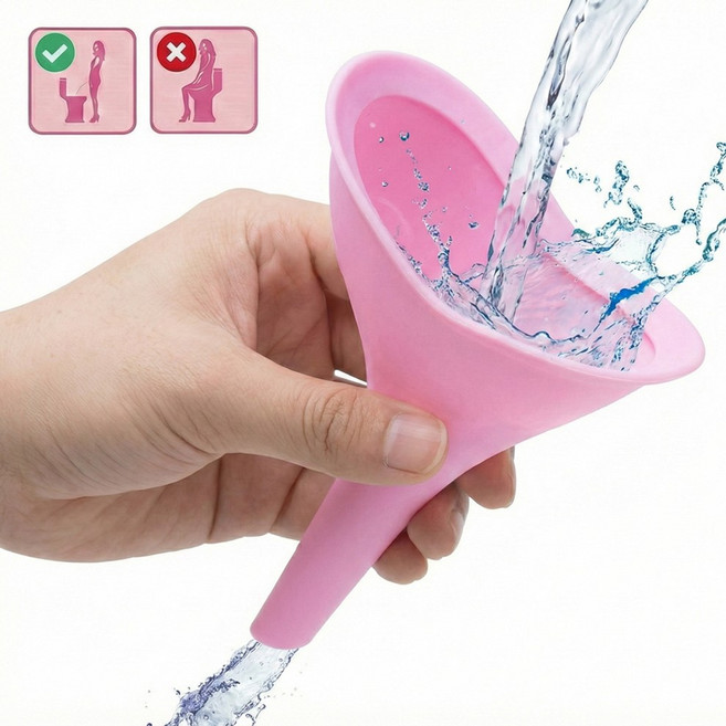 휴대용 여성 소변기 야외 노지 캠핑 임신 간이 환자 화장실 차박 여자 서서오줌 서서소변, 핑크