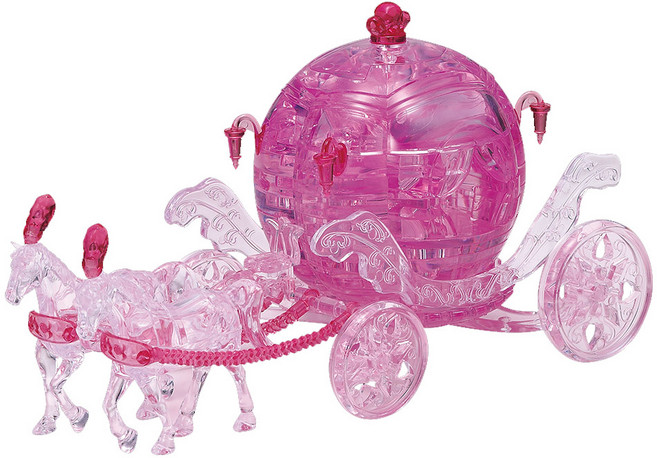 정환티앤씨 호박 마차 3D 크리스탈퍼즐 입체퍼즐 투명 플라스틱 인테리어 소, 1개