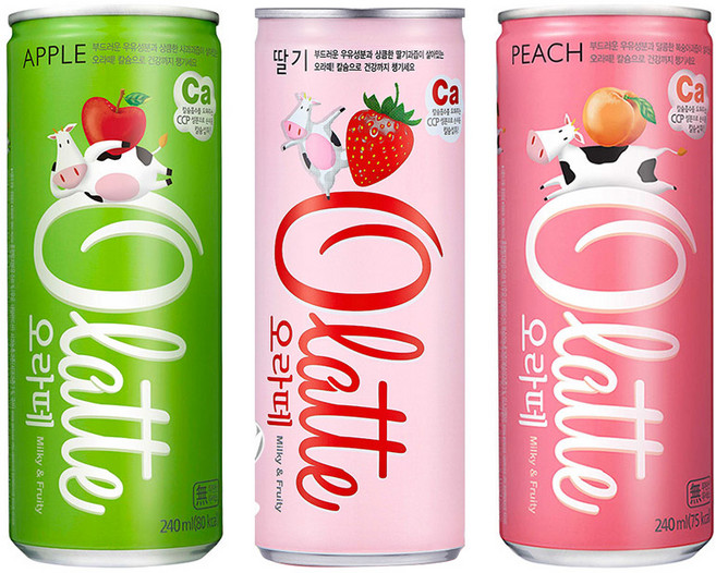 동아오츠카 오라떼 240ml 3종(딸기10+애플10+피치10) / 총 30캔, 30개