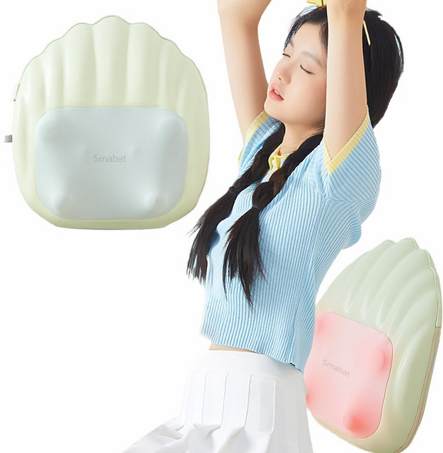 Smabat 등 허리 안마기 마사지기 쿠션마사지기 진신 안마기 등쿠션 주무름 온열기능, 그린