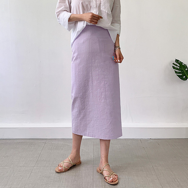 네모엔룩 여성용 파스텔린넨 스커트