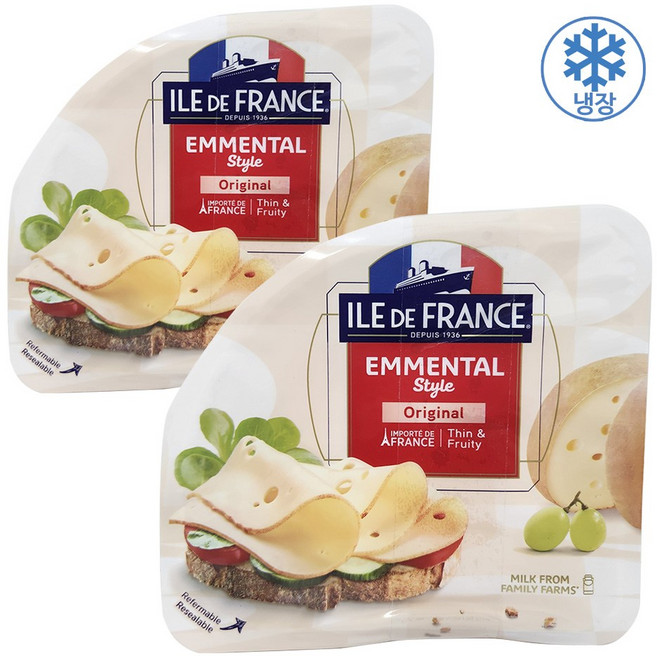 일드 프랑스 에멘탈 슬라이스 치즈, 2개, 150g
