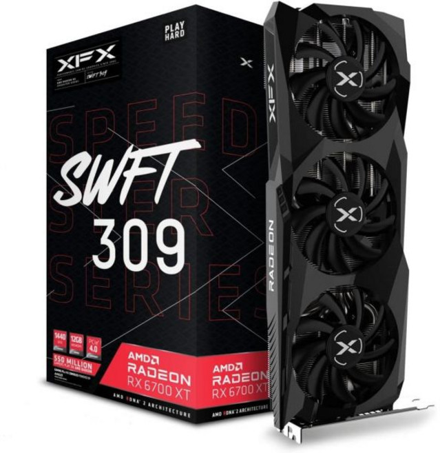 엑스에프엑스 스피드스터 머크319 RX 7800 XT 블랙 게이밍 그래픽 카드 16GB GDDR6 HDMI 3개 DP AMD RDNA 3 RX-78TMERCB9, RX 6700 XT, 1개
