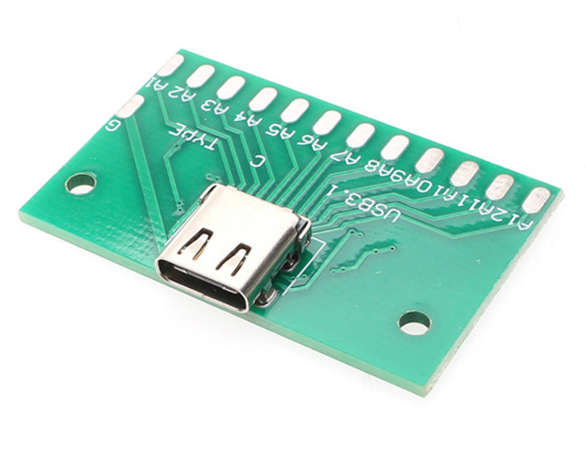 USB 3.1 타입C 26핀 PCB 젠더보드(암잭/Female), 1개