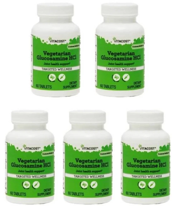 비타코스트 베지테리언 글루코사민 HCl 750mg 60정, 5개 - 쿠팡