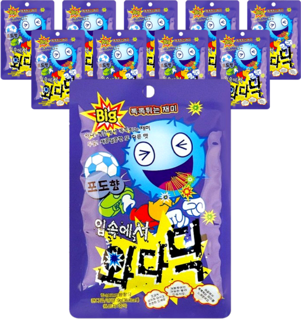 와다닥 포도맛 캔디, 10g, 10개