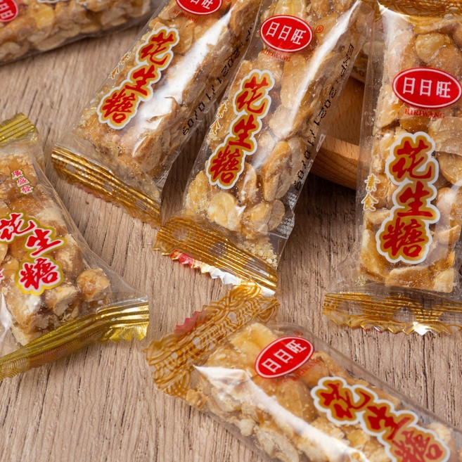 日日旺 花生糖系列 酥心糖 娃娃酥 花生酥, 1個, 日日旺粗花生糖(300g)