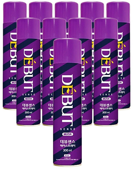 데뷰 센스 헤어스프레이 무스크, 300ml, 10개