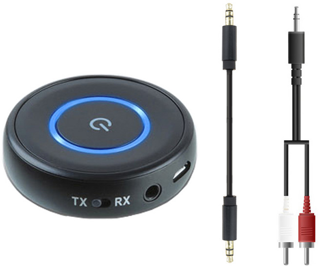 비행기 블루투스 동글 송수신기 기내 블루투스 연결 젠더 잭 오디오 앰프 반주기 RCA 무선, BTR212+RCA케이블 세트, 1개