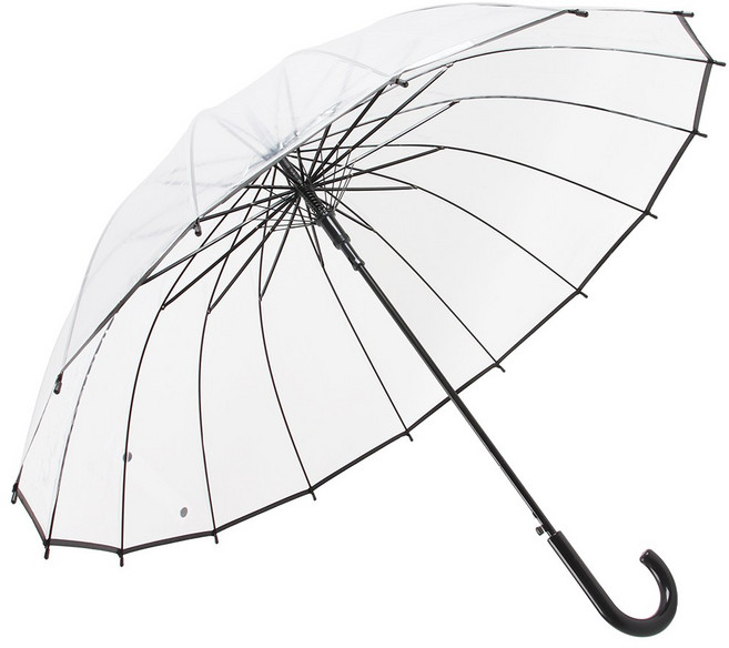 바람에 강한 16K 살대 투명우산 60cm 자동 장우산 비닐우산 성인용