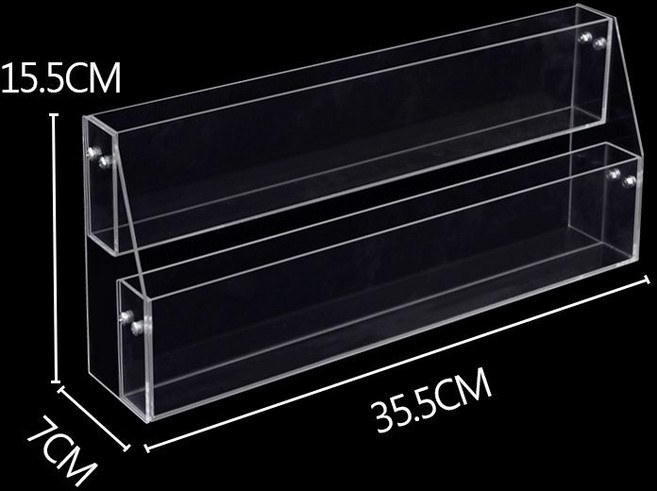 아크릴 계단식 진열대 수첩 카드 엽서 책 받침 투명 다용도 진열대 교회 헌금봉투 86x19.5x36cm, 1단, 1_2층