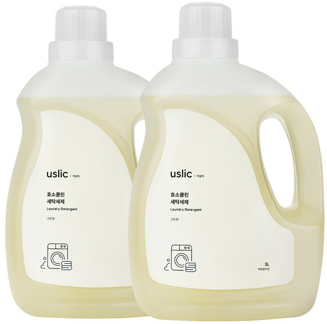 어슬릭 효소클린 알칼리 세탁세제 땀내 쉰냄새 얼룩제거 대용량, 2개, 3L