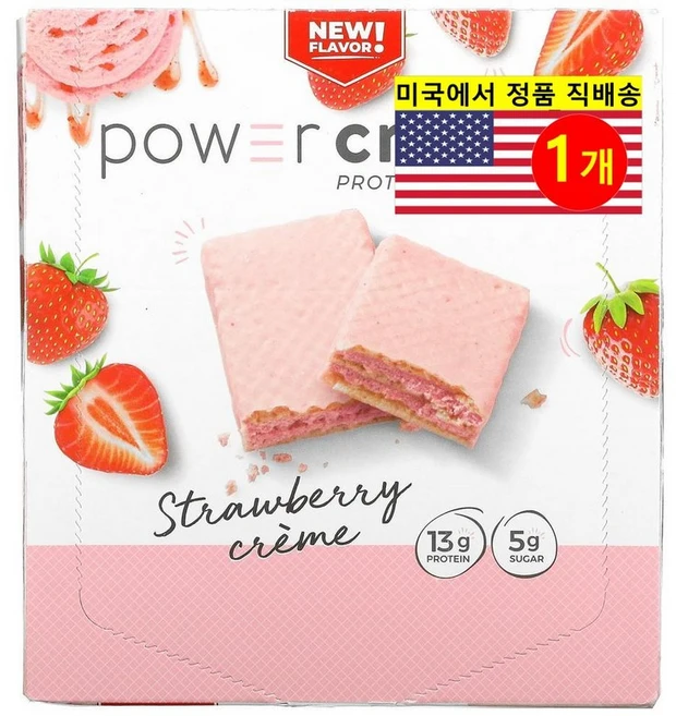 BNRG 파워 크런치 프로틴 에너지 바 딸기 크림 12개 각 40g 1.4oz, 480g, 1개 - 쿠팡