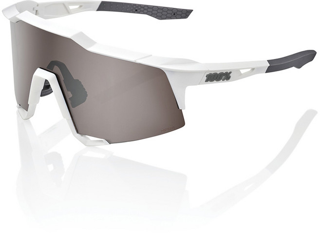 100% 백퍼센트 스피드크래프트 SPEEDCRAFT 자전거 러닝 고글 선글라스 (옵션선택), 매트 화이트-하이퍼 실버 미러 렌즈, 1개