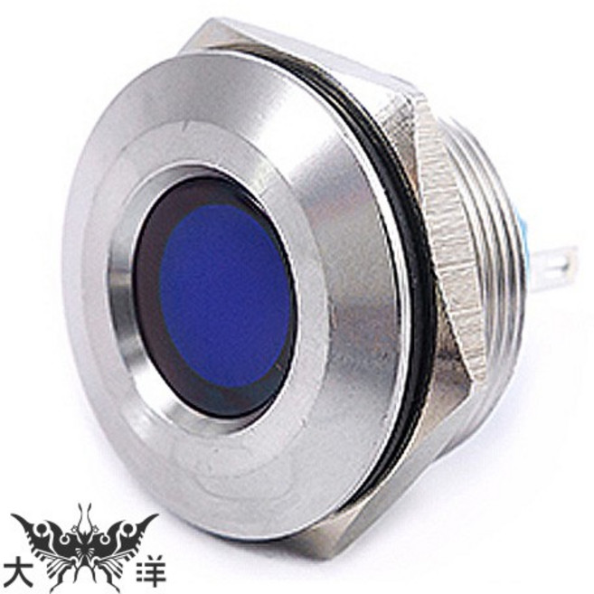 25mm 不鏽鋼金屬凹面指示燈 (焊線式) DC12V DC24V AC110V AC220V, 1個, AC220V 白色, AC220V 白色